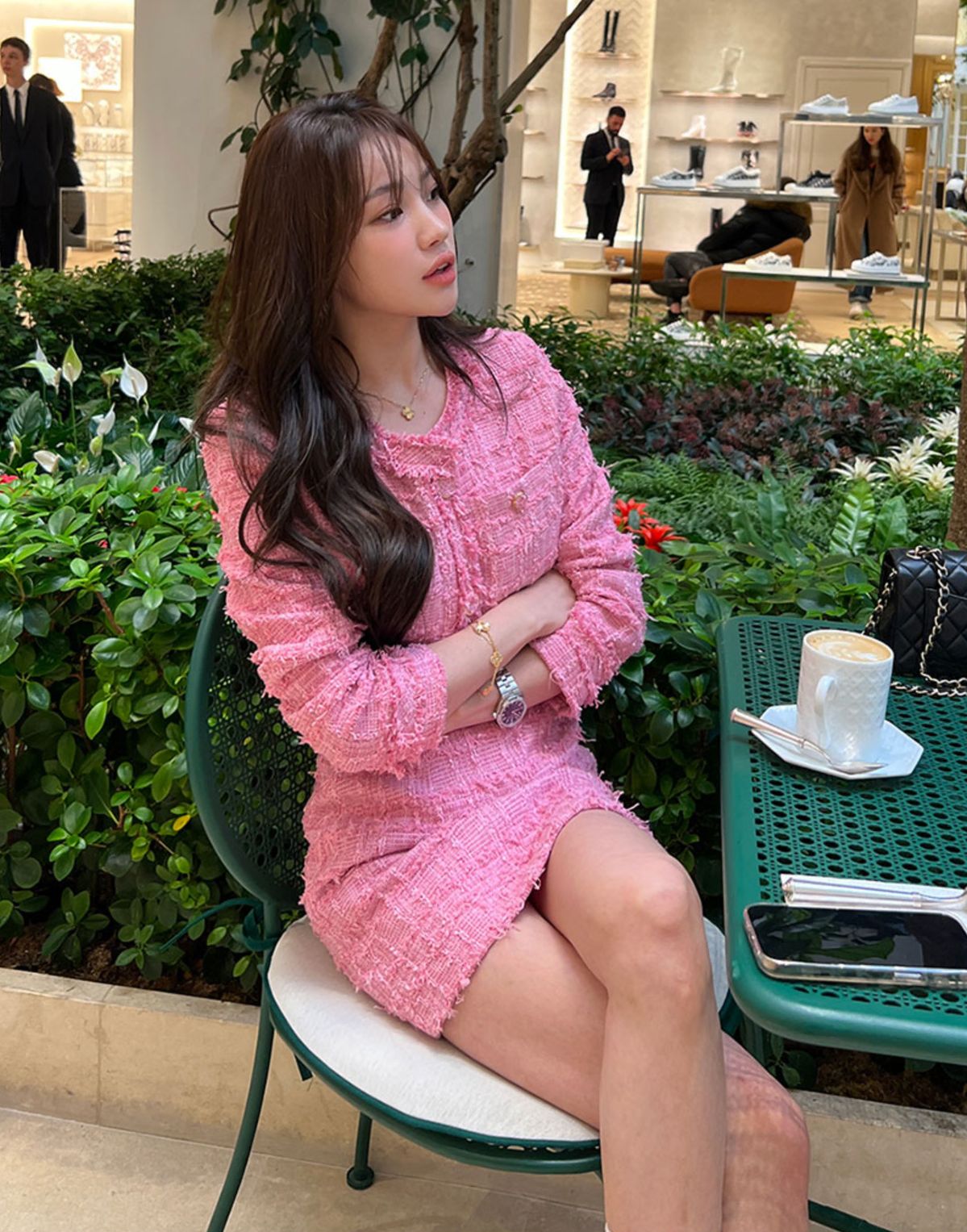 新品) マリマーケット プレミアム ツイード セットアップ ピンク xs