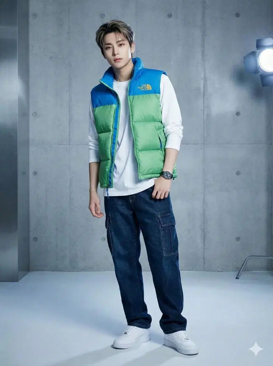 THE NORTH FACE ザノースフェイス レトロ 700 ヌプシ ダウン ベスト ブルー グリーン_S