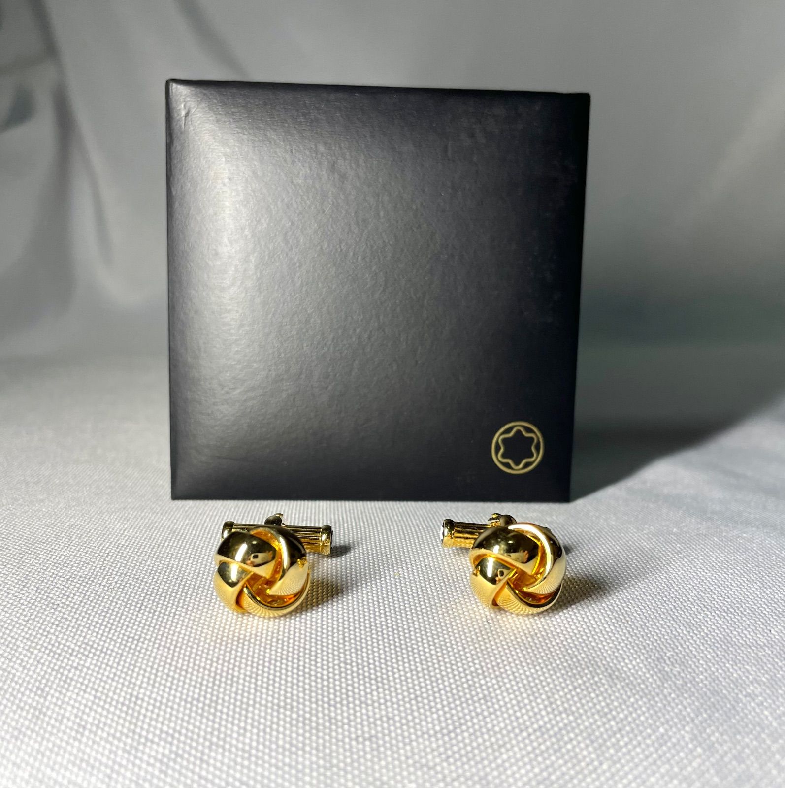 美品 希少 MONTBLANC モンブラン 編み込みスフィアデザイン 3Dカフス