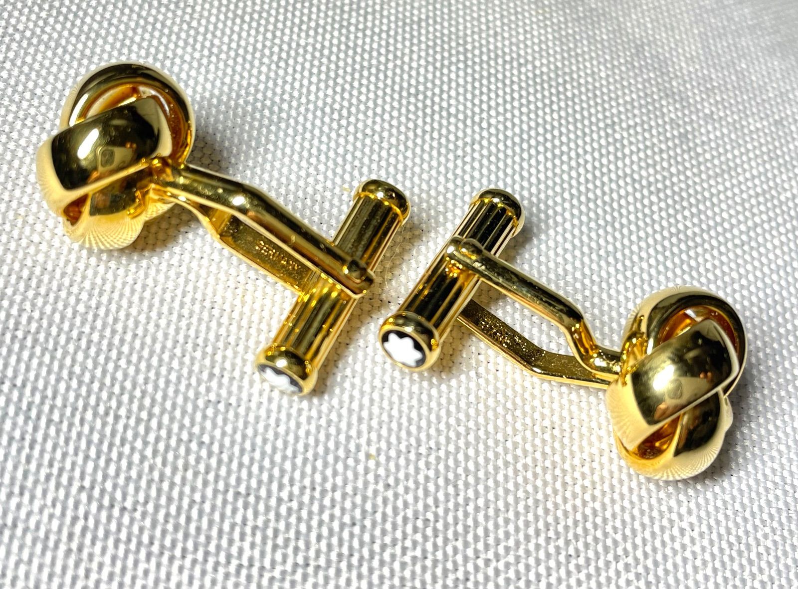 美品 希少 MONTBLANC モンブラン 編み込みスフィアデザイン 3Dカフス