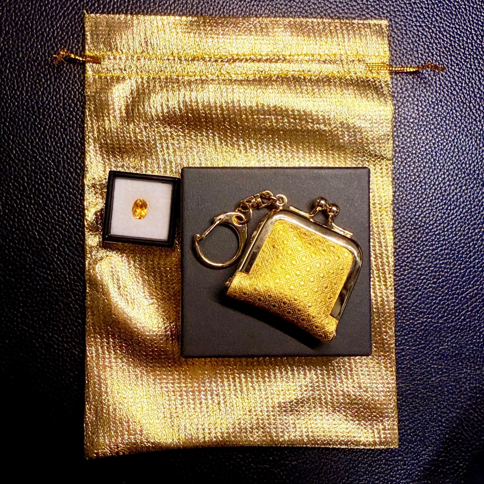 純金箔革財布 光波動