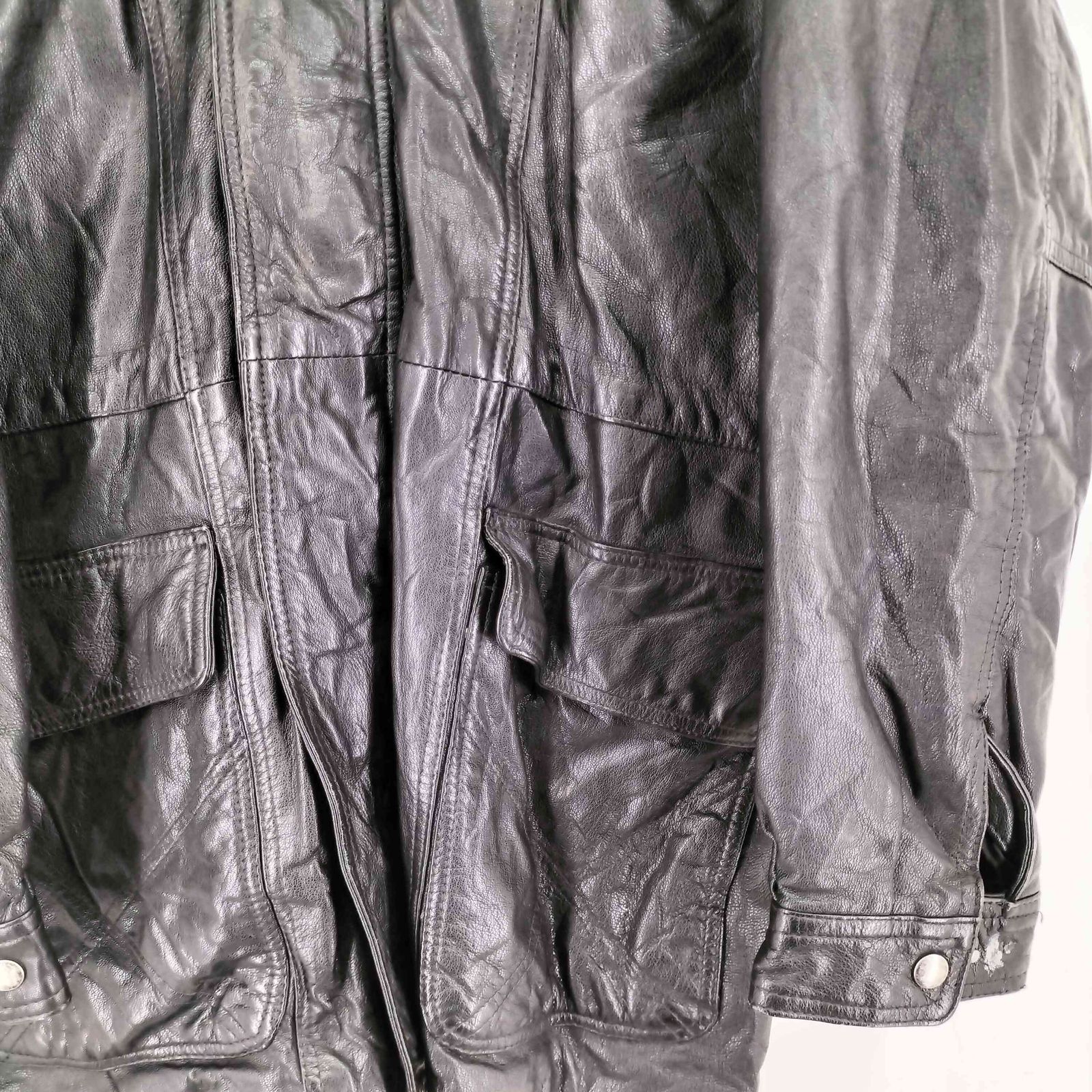 ユーズドフルギ USED古着 WATERSHED レザー ハーフジャケット メンズ