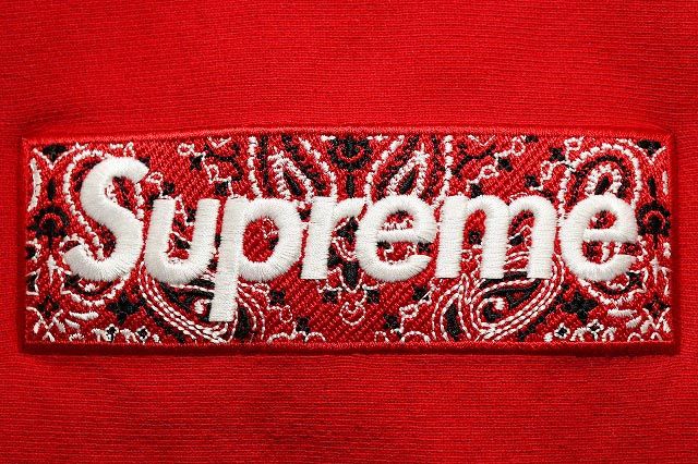 シュプリーム SUPREME 19AW BANDANA BOX LOGO HOODED SWEATSHIRT RED S