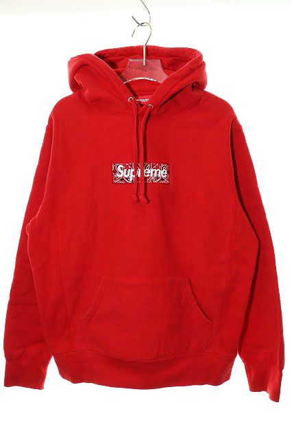 シュプリーム SUPREME 19AW BANDANA BOX LOGO HOODED SWEATSHIRT RED S