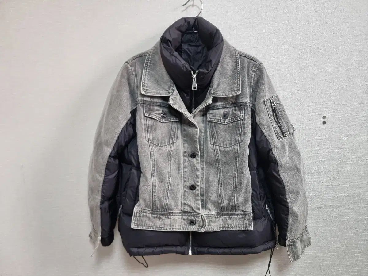 グレーデニム ダウン レイヤード ジャケット