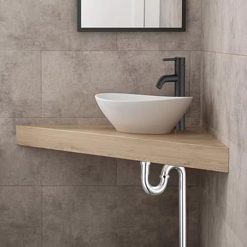 洗面ボウル 陶器製 排水金具付き Sトラップセット付き 豪華 混合水栓 手洗器 シンプル 置き型 洗面器 深型 蛇口付き 41 33 14 CMpo 32 a 7 f 043