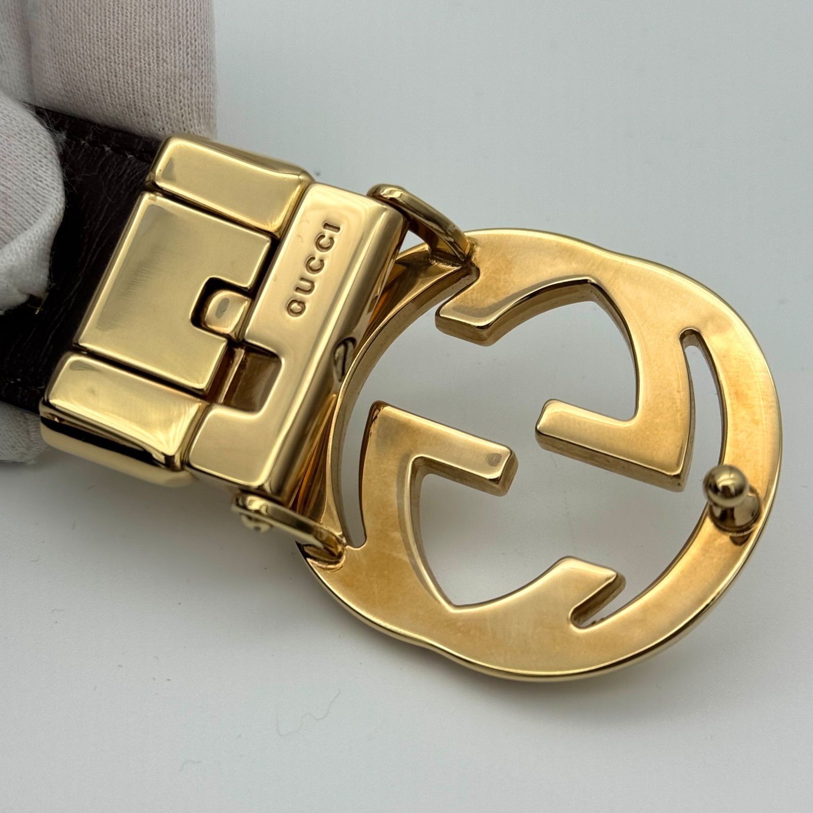 GUCCI グッチ ベルト インターロッキング GG ブラック ブラウン