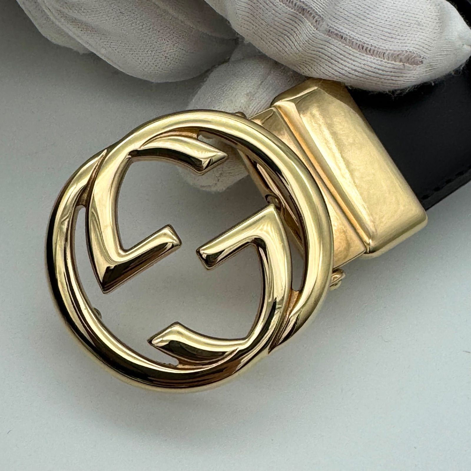 美品 正規品 GUCCI グッチ GG インターロッキング ベルト ゴールド 革 GUCCI グッチ ベルト インターロッキング GG ブラック ブラウン