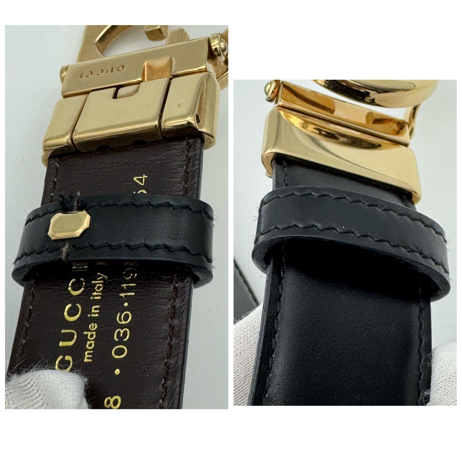 GUCCI グッチ ベルト インターロッキング GG ブラック ブラウン