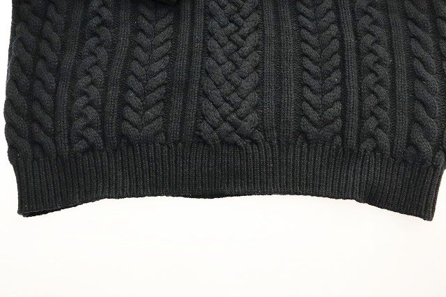 シュプリーム SUPREME 23AW APPLIQUE CABLE KNIT SWEATER BLACK L