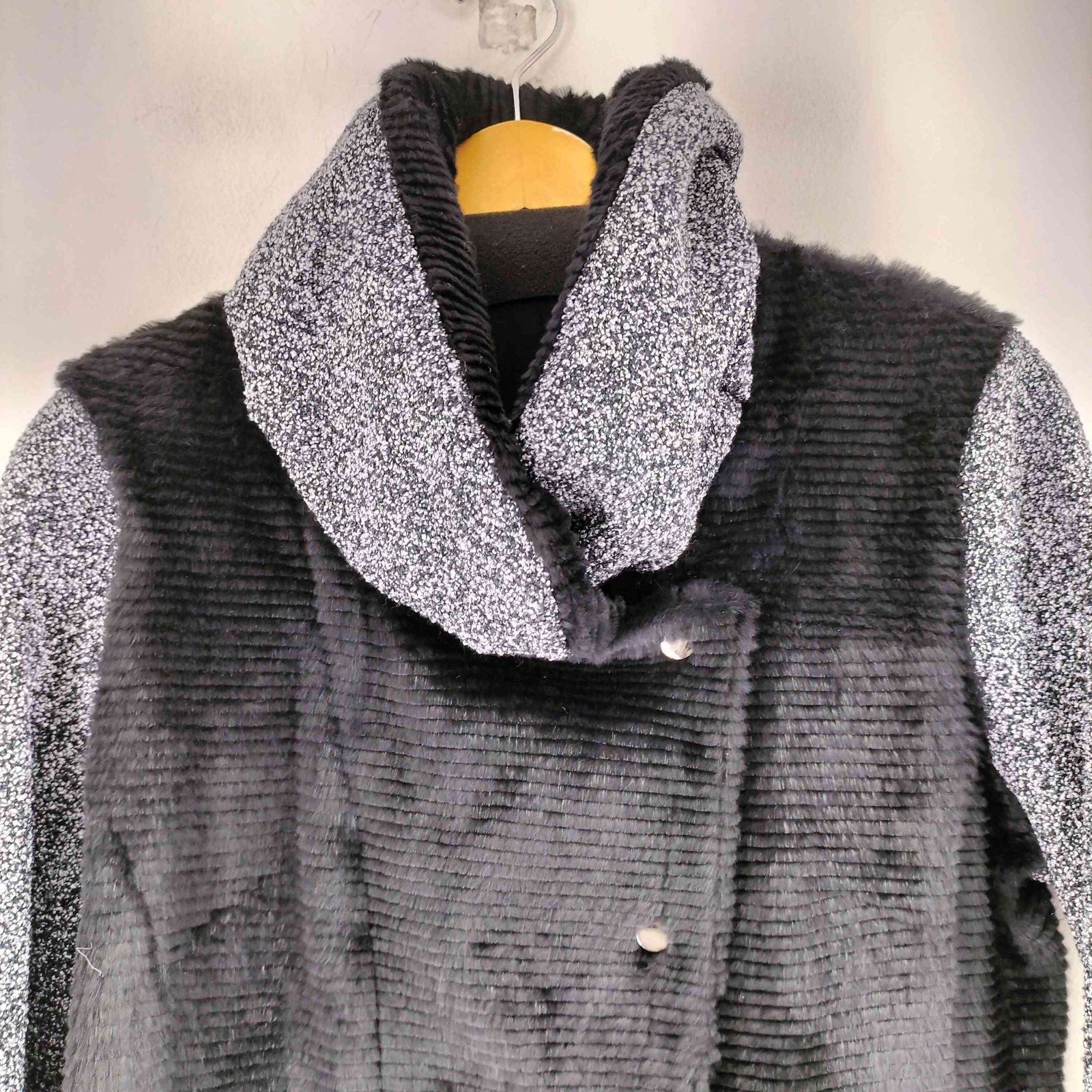 ユーズドフルギ USED古着 ラビットファー デザインコート レディース