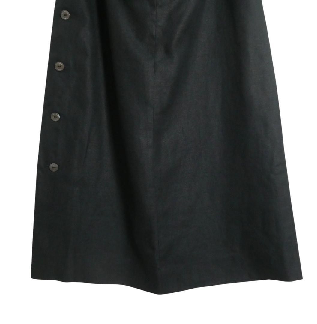 美品 CHANEL シャネル サイズ36 麻 リネン100％ ロング丈 膝丈 サイド