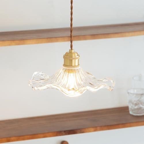 真鍮 グラス シェード ペンダントライト オシャレ 昭和レトロ