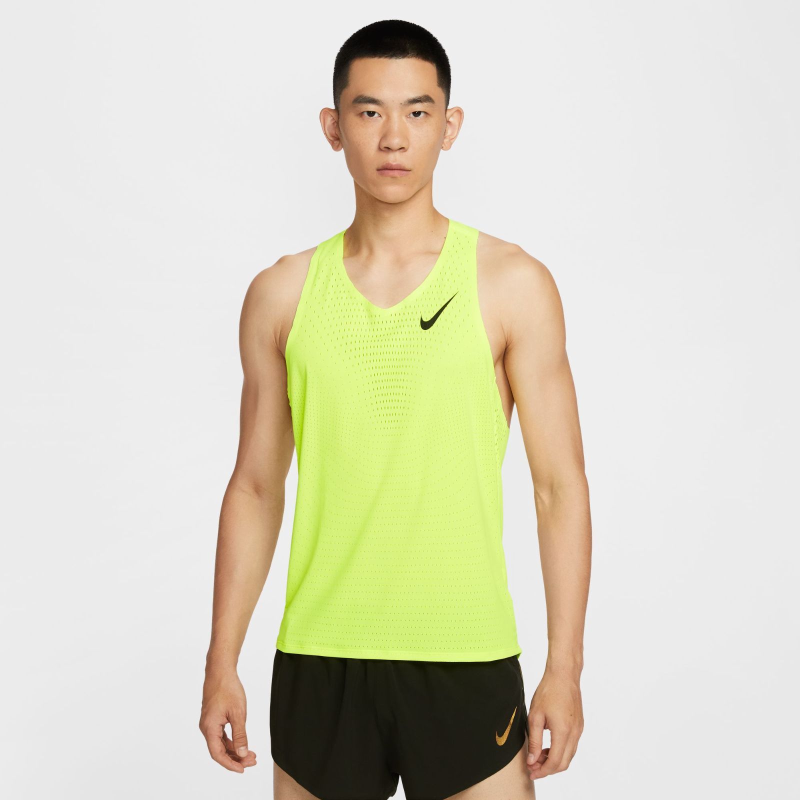 NIKE ナイキ メンズ Dri FIT ADV ランニングシングレット ランニングシャツ エアロスイフト 通気性 超軽量 反射材 FN 4232 702カラー イエロー