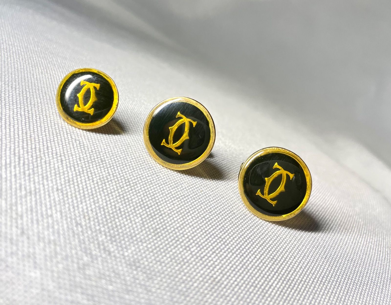 カルティエ カフス ラウンド シルバー ダブルCロゴ #A-169 カルティエ