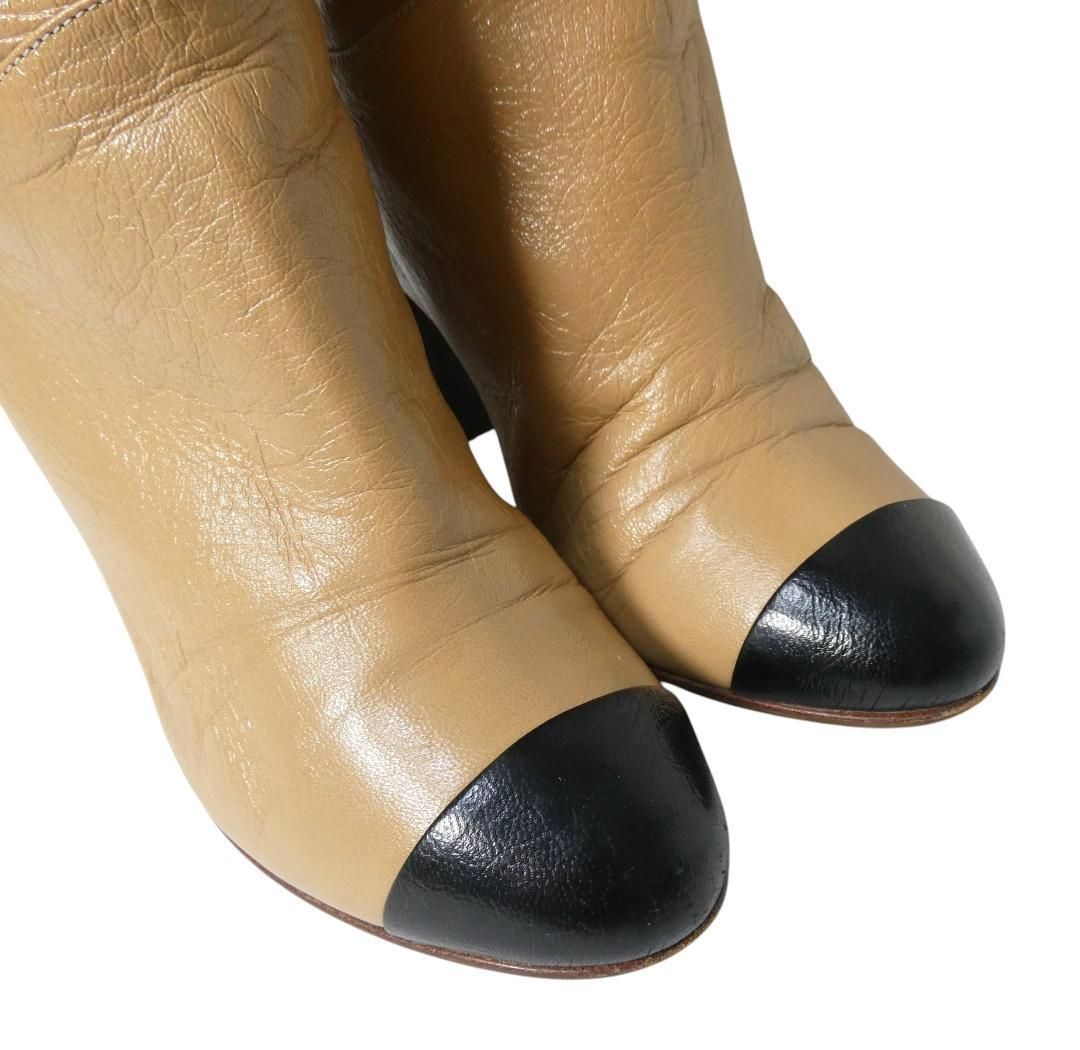 美品 CHANEL シャネル サイズ35C 約22㎝ ココマーク レザー ニーハイ