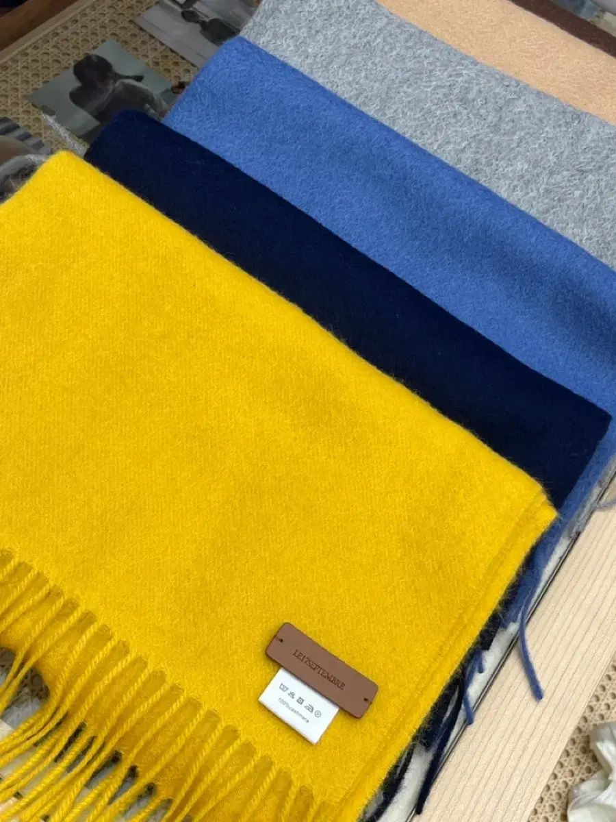 カシミアマフラー イェロー