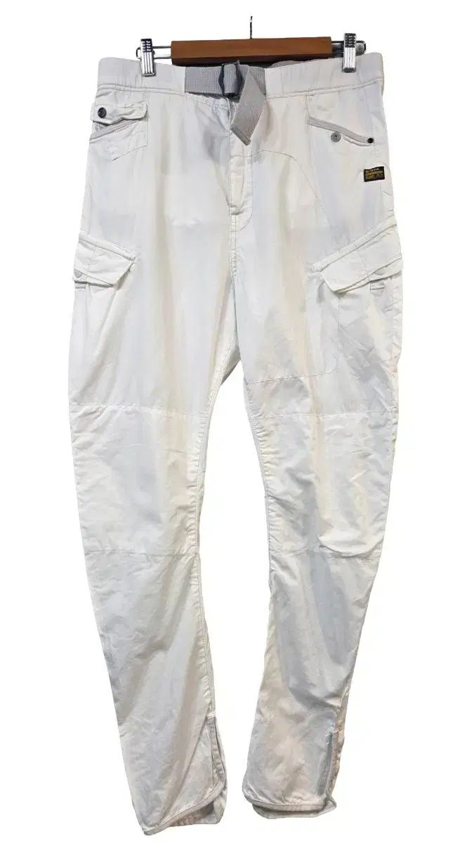 G STAR RAW 白 カーゴ ズボン ベルト 含む W 26 L 32