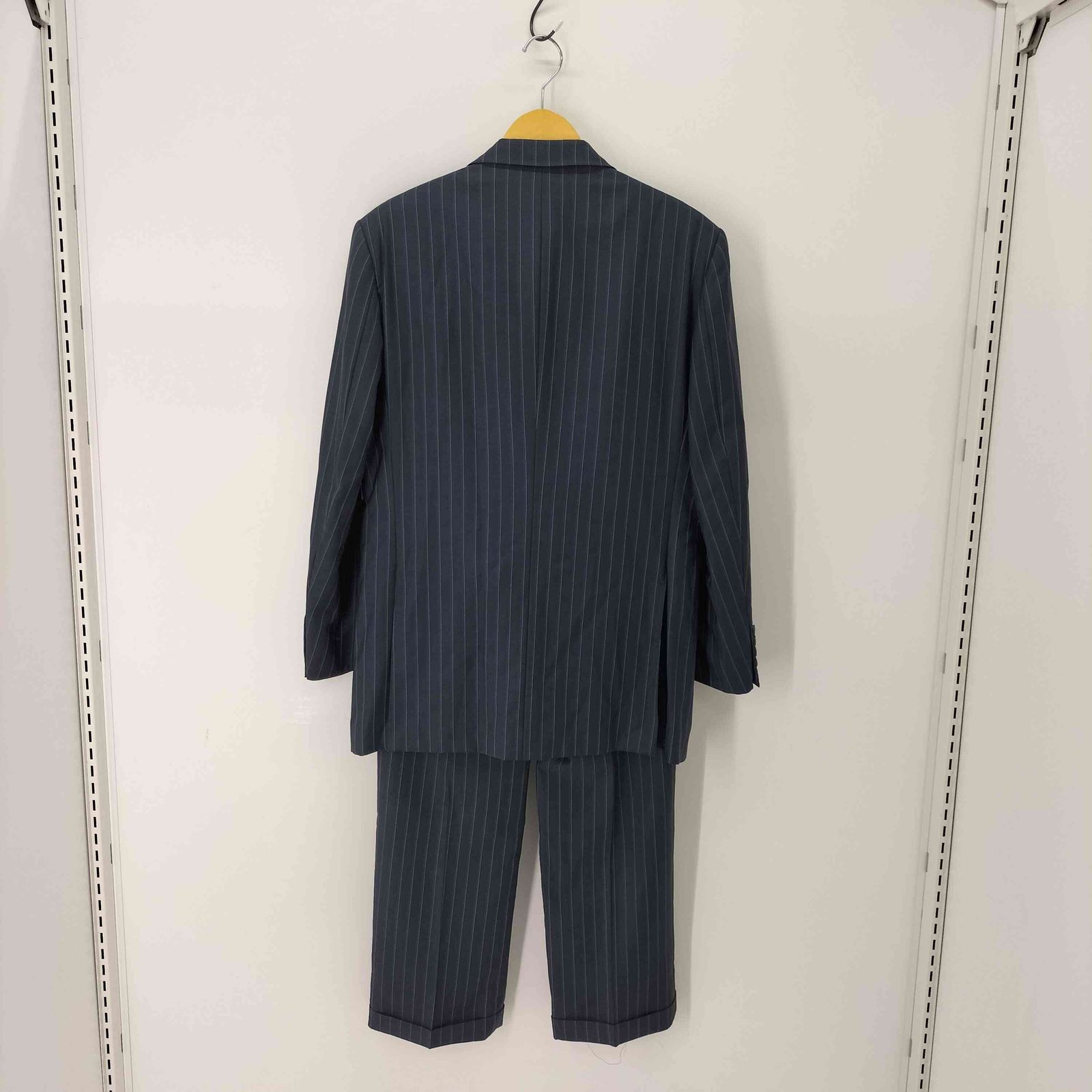 【お値下げ】アクアスキュータム LONDON パンツスーツ　美品 アクアスキュータム AQUASCUTUM ウール ストライプ 2タックスラックス