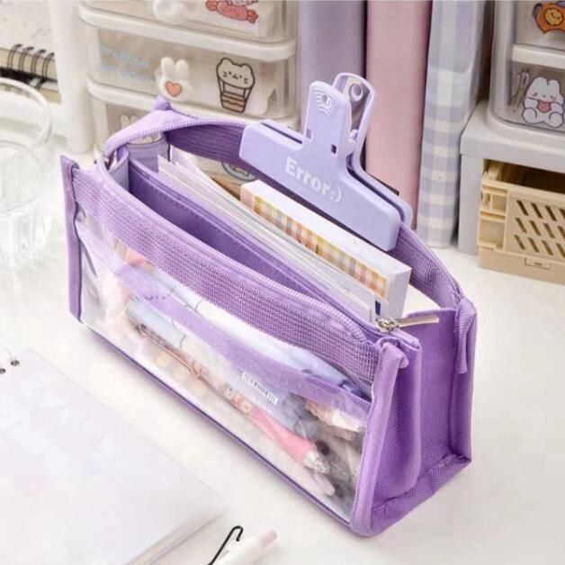 無地ペンケース マルチレイヤー