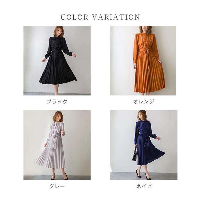 シャツ ワンピース 長袖 レディース 春 秋 夏 きれいめ ロング丈 綿混 プリーツ マキシワンピース マキシ丈 OL 通勤 通学 学生 おしゃれ 無地ゆったり エレガント xzxiaoyun 312