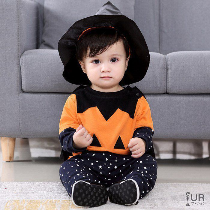 カボチャ 魔法師 子供 衣装 コスプレ コスチューム 子供用 パーカー キッズ 仮装 男の子 80 cm 90 100 110 halloween 28