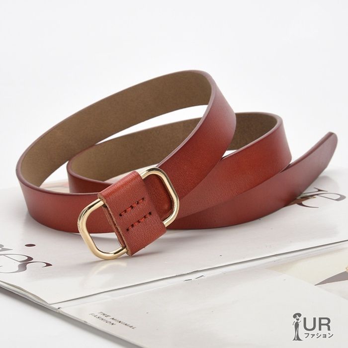 ベルト レディース スクエアレザーベルト 牛革 革 レザー ユニセックス ゴールド スクエア ブラウン ブラック 105 cm dujuan 01