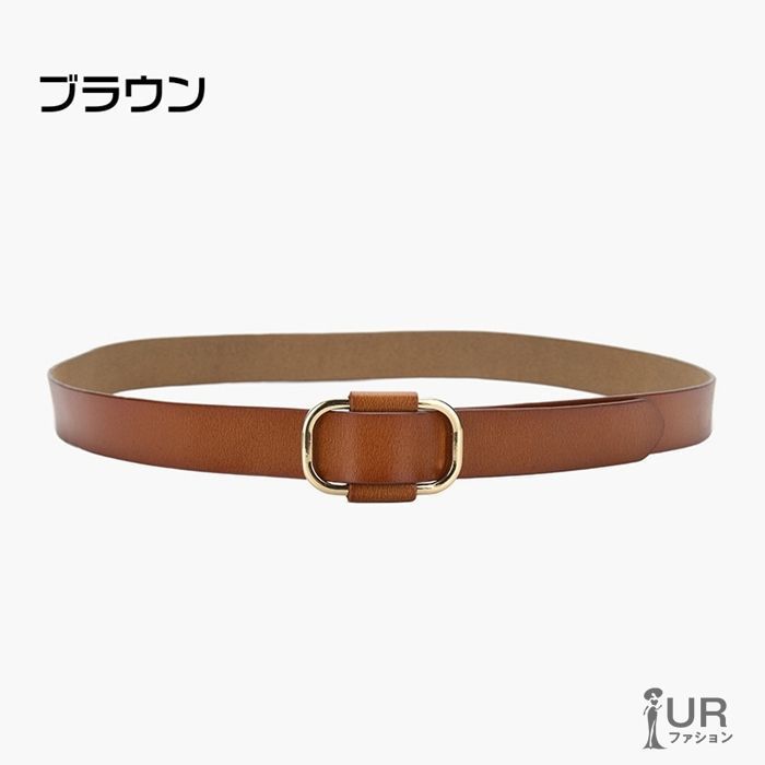  ベルト レディース スクエアレザーベルト 牛革 革 レザー ユニセックス ゴールド スクエア ブラウン ブラック 105 cm dujuan 01 ベルト 小物