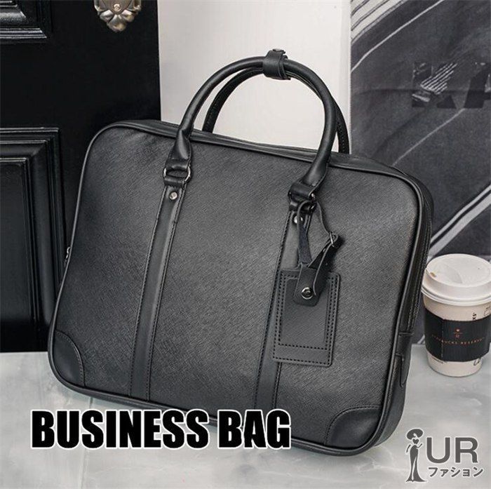 ビジネスバッグ メンズ 鞄 手提げ 通勤 出張 就活 オフィス フォーマル パソコン 多機能 ブラック レザー reqi 02 DZ 10