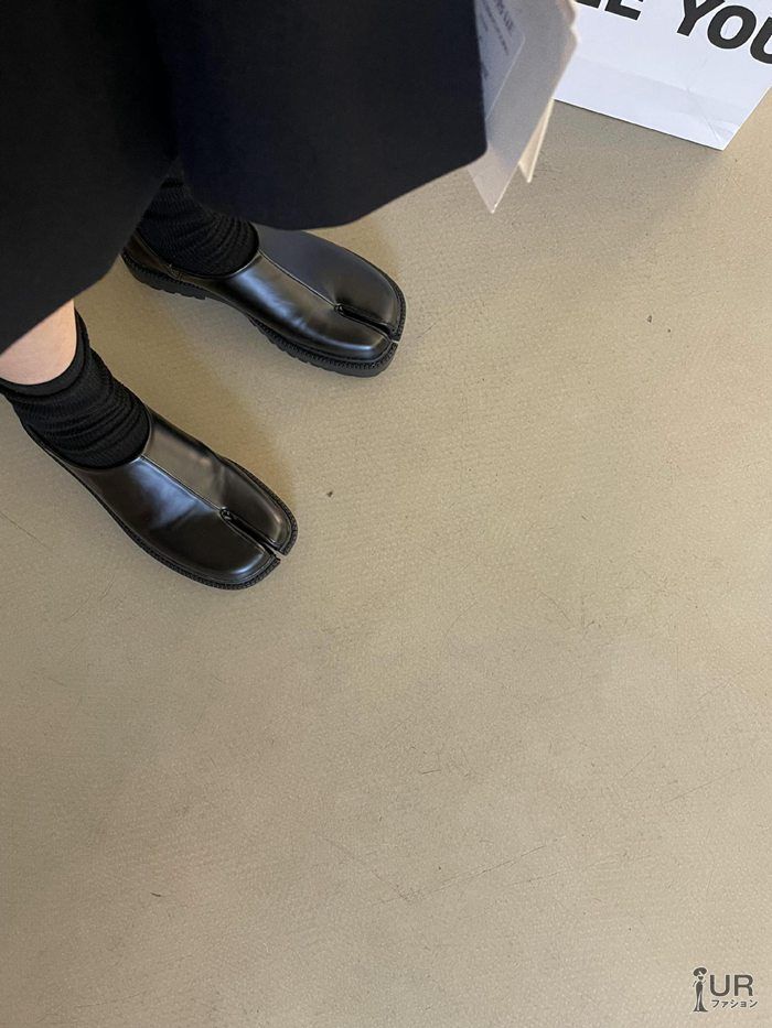 スプリットトゥ 足袋シューズ フラット ぺたんこ パンプス スリッポン