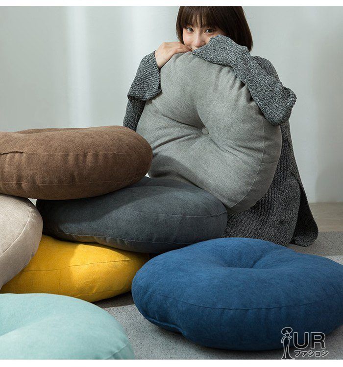 厚手 L 座布団 フロアクッション 丸型 ラウンドタイプ 畳 綿麻 チェアパッド クッション ごろ寝クッション 座椅子 チェアクッション オフィスチェアー用 和室 抱き枕 イス 分厚い 在宅 疲れない 座禅yuncai 03