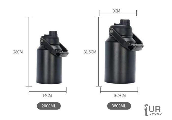  ウォータージャグ アイスコンテナ ジャグ 真空 ボトル 3 8 L 氷 持ち運び 保冷 50°以内HOTも対応 ステンレス BBQ キャンプ 屋外 花見 氷入れ 水筒 タンク 大容量 baobing 01 ウォータージャグ 水筒 ジャグ タンク