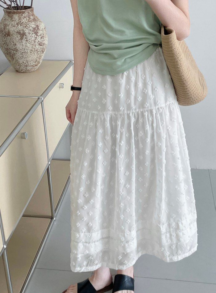 レーススカート フ ロング スカート ロングスカート 総レース レース 美ライン 揺れる レディース 花柄taochuan 22