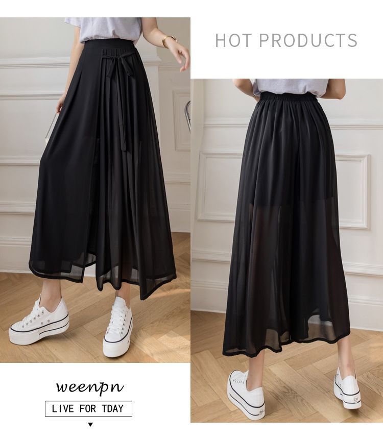 ワイドパンツ シフォンワイドパンツ