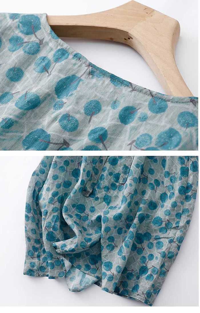 ワンピース 春 きれいめ 七分袖 ロングワンピース 花柄 夏 レディース リゾートワンピース クルーネック ミモレ丈ワンピース 綿麻風 大きいサイズ beibei 04