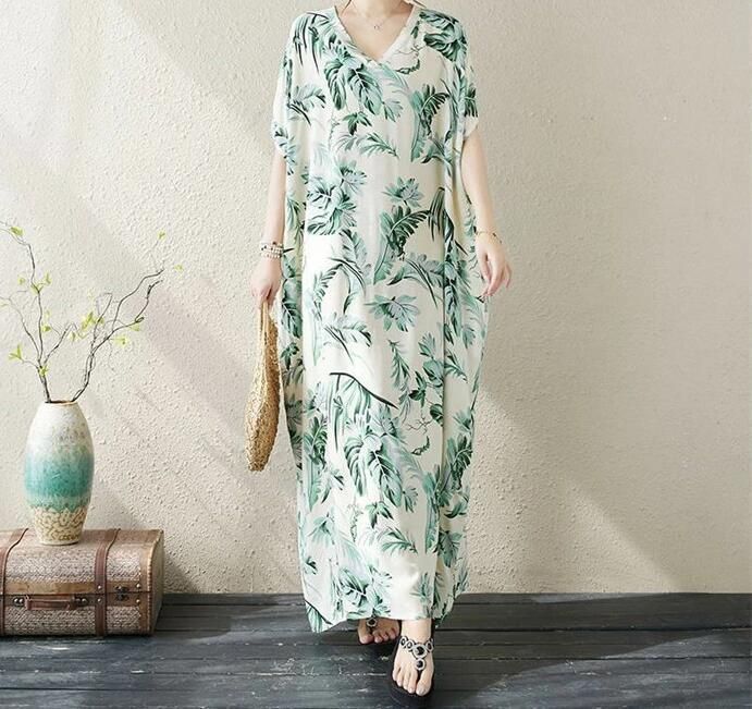 ワンピース 夏 リゾートワンピース レディース ロングワンピース 花柄 大きいサイズ マキシ丈ワンピース Vネック