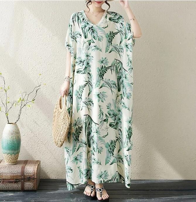 ワンピース 夏 リゾートワンピース レディース ロングワンピース 花柄 大きいサイズ マキシ丈ワンピース Vネック