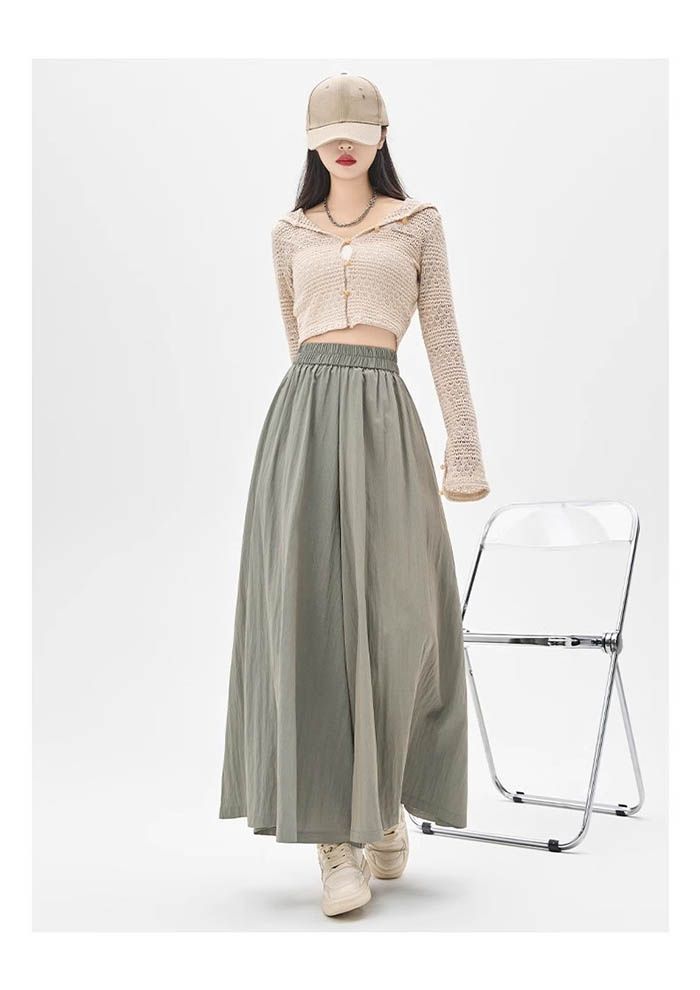 ワイドパンツ レディース 夏 フ パンツ 薄手 ロングパンツ 無地ワイド イージーパンツ シアー 長ズボン ウエストゴム ゆったり 体型カバー 大きいサイズ カジュアル きれいめ シンプル 着痩せ 可愛い オシャレ 涼しい qicai 03