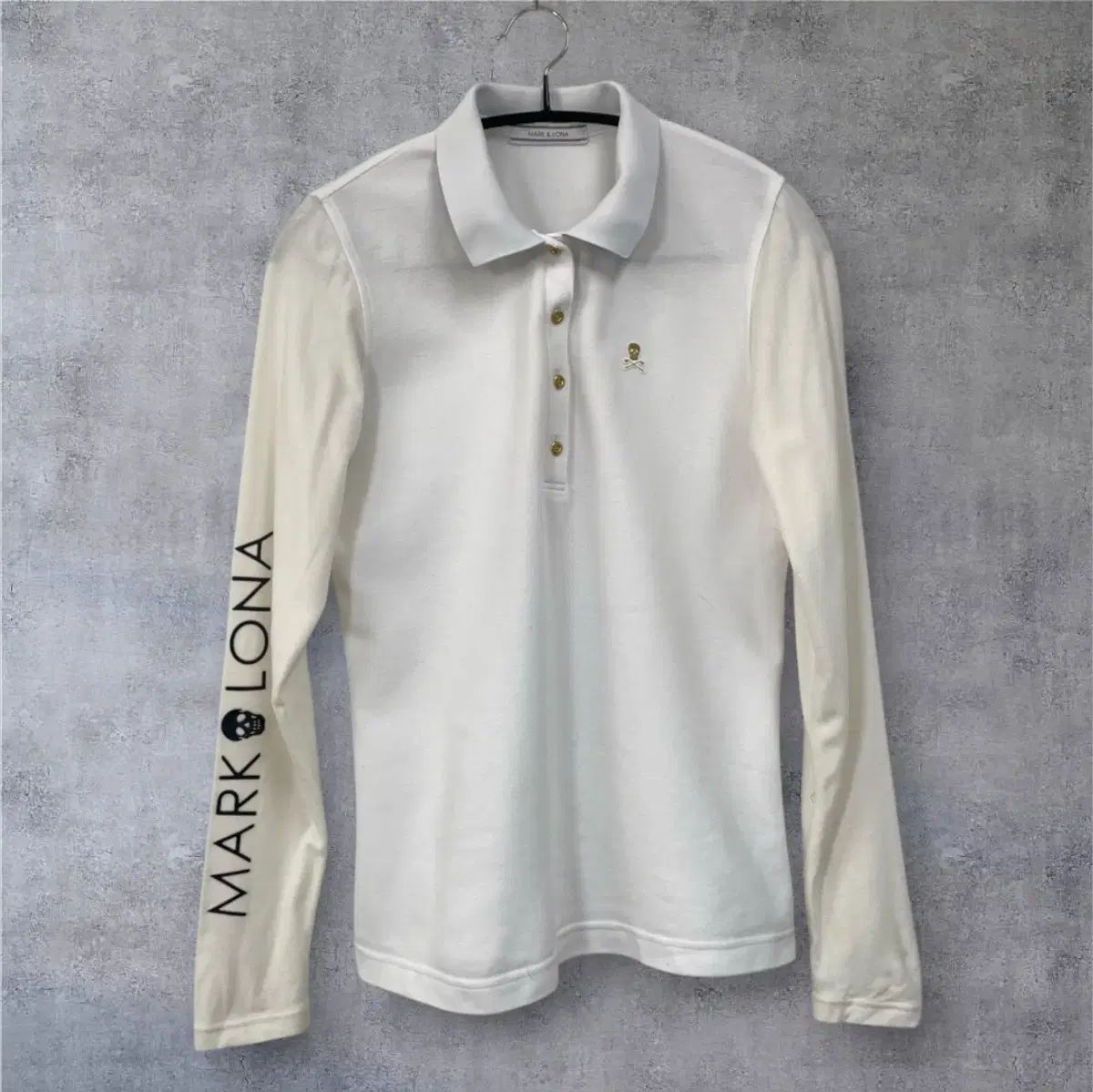 MARK & LONA マークアンドロナ 白 ロゴ レタリング 長袖 カラーTシャツ