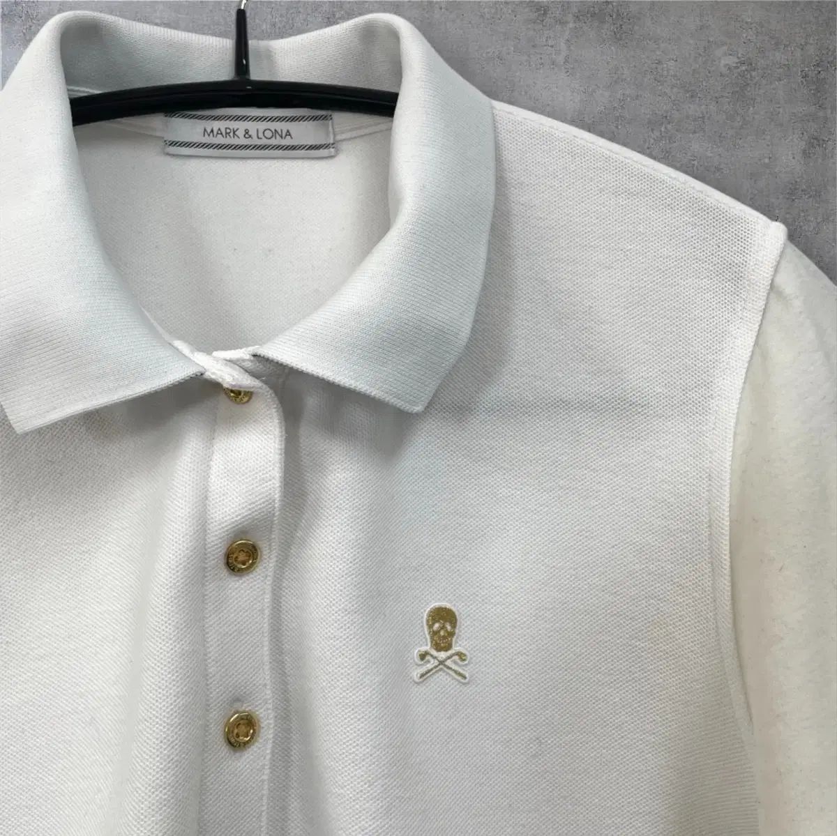 MARK & LONA マークアンドロナ 白 ロゴ レタリング 長袖 カラーTシャツ