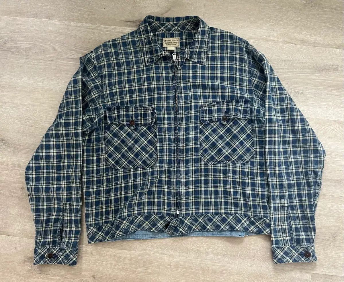 RRL ダブルアールエル インディゴ CHECKED リネン ジャケット XL