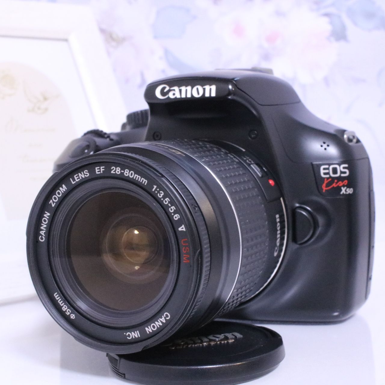 Canon キヤノン デジタル一眼レフ EOS Kiss X 50 レンズキット 一眼デビューに最適 かんたん操作で高画質 スマホ転送OK