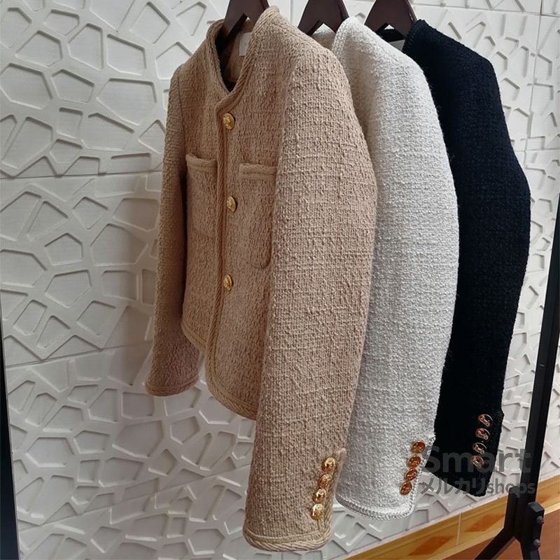 ショート丈 ウール混