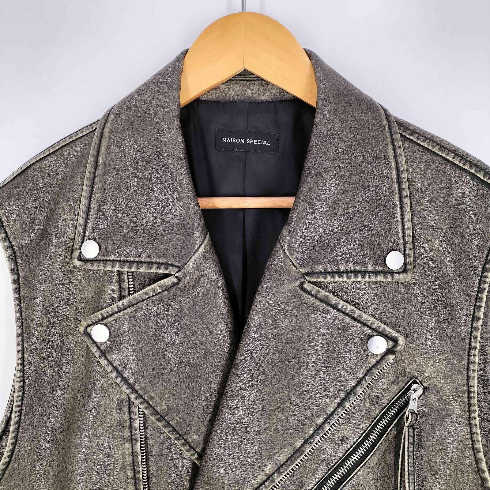 メゾンスペシャル MAISON SPECIAL 23AW Vegan Leather Riders Gilet