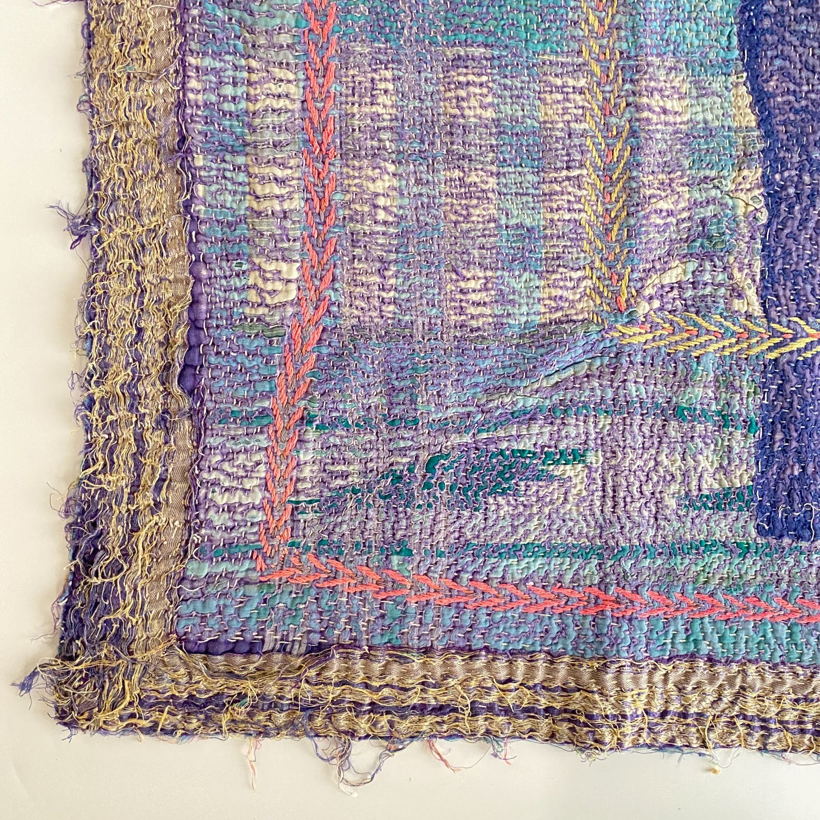 3536 ラリーキルト カンタキルト オールドファブリック ハギレ インド