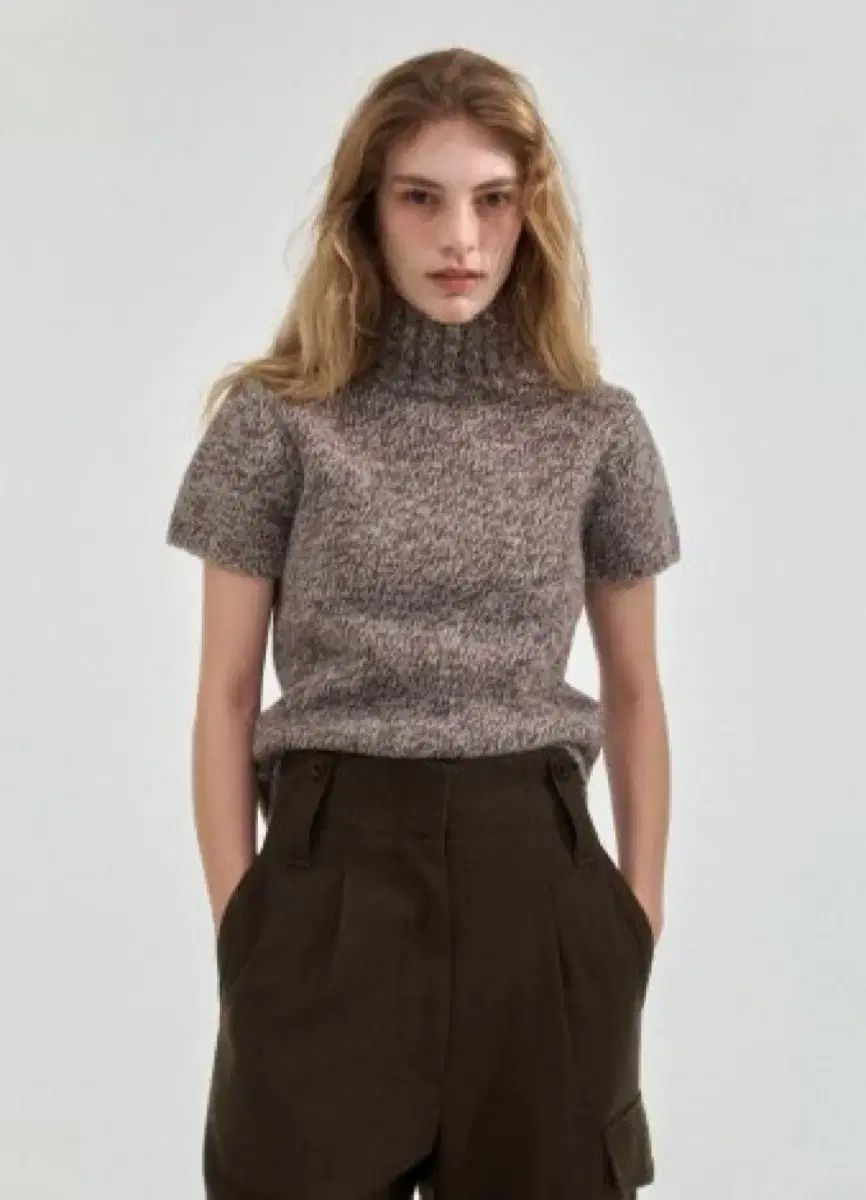 ザ バーネット the barnnet ハーフ タートルネック メランジブラウン