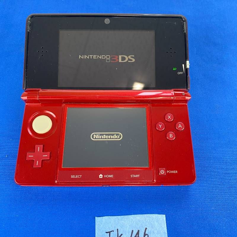 ◇TK146【完品】Nintendo 3DS フレアレッド 本体 タッチペン 取扱説明
