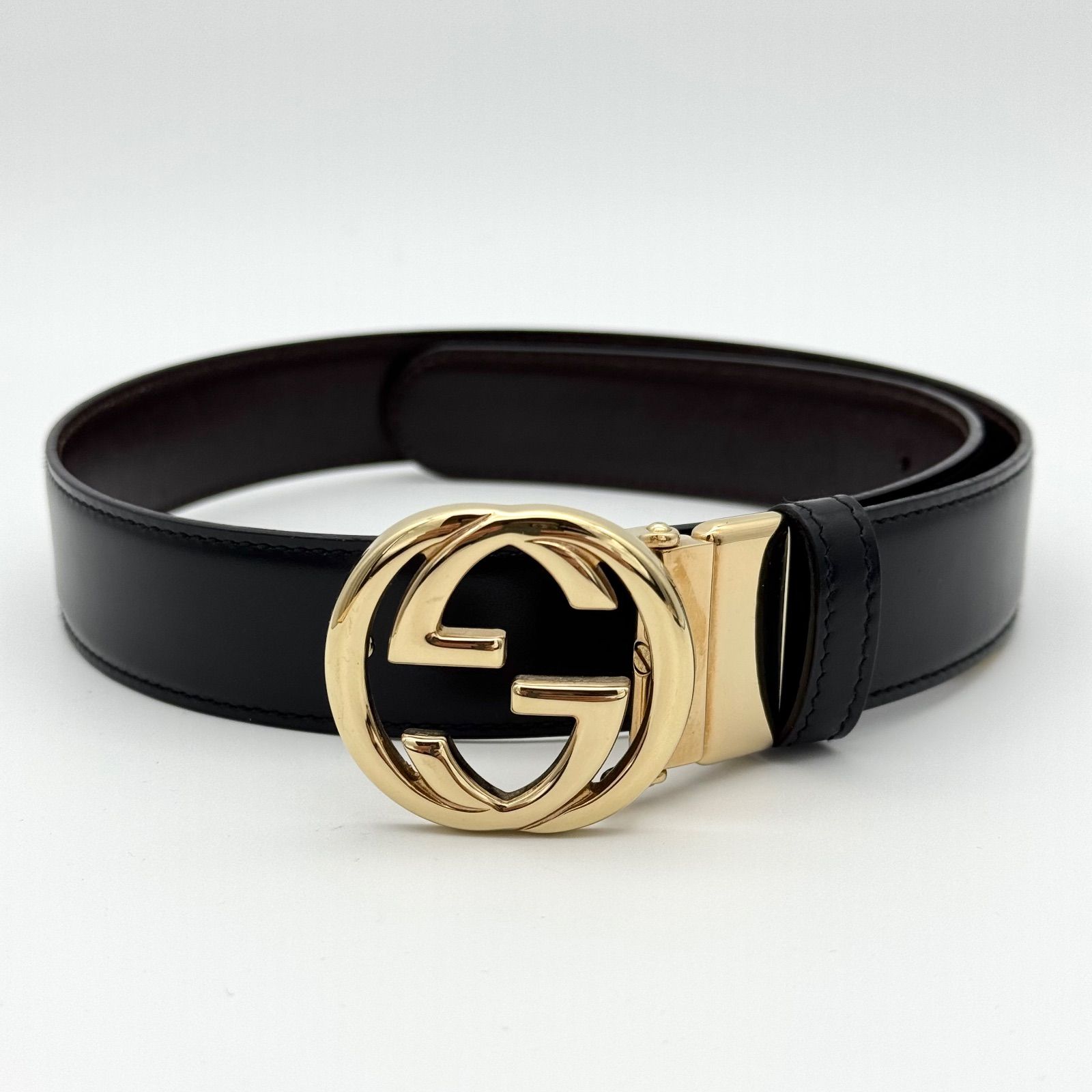 GUCCI グッチ ベルト インターロッキング GG ブラック ブラウン