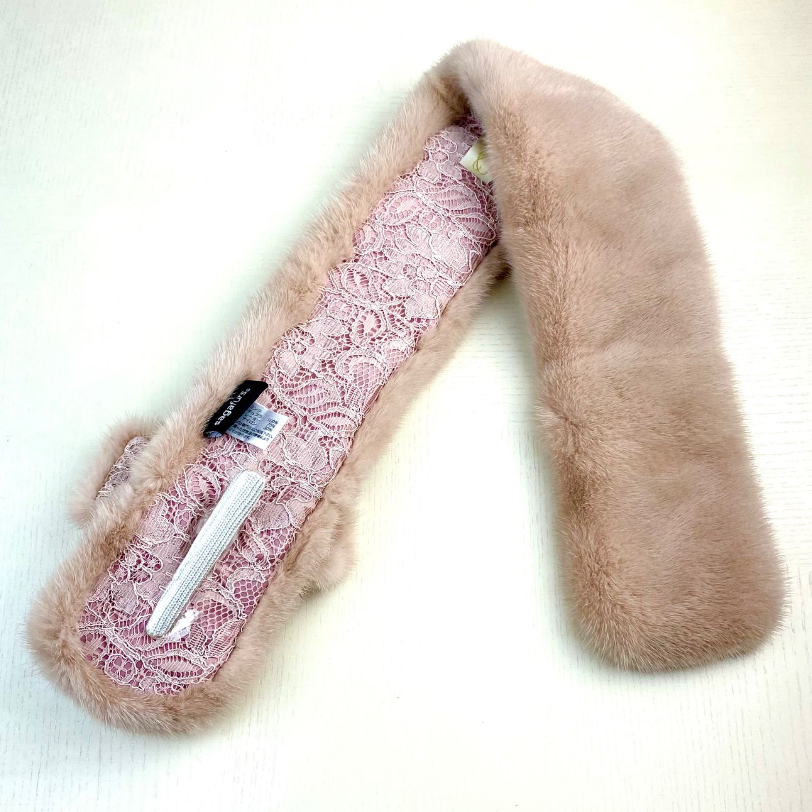 特売！！*SAGA MINK* ミンク マフラー 日本製 新品【ピンク】102