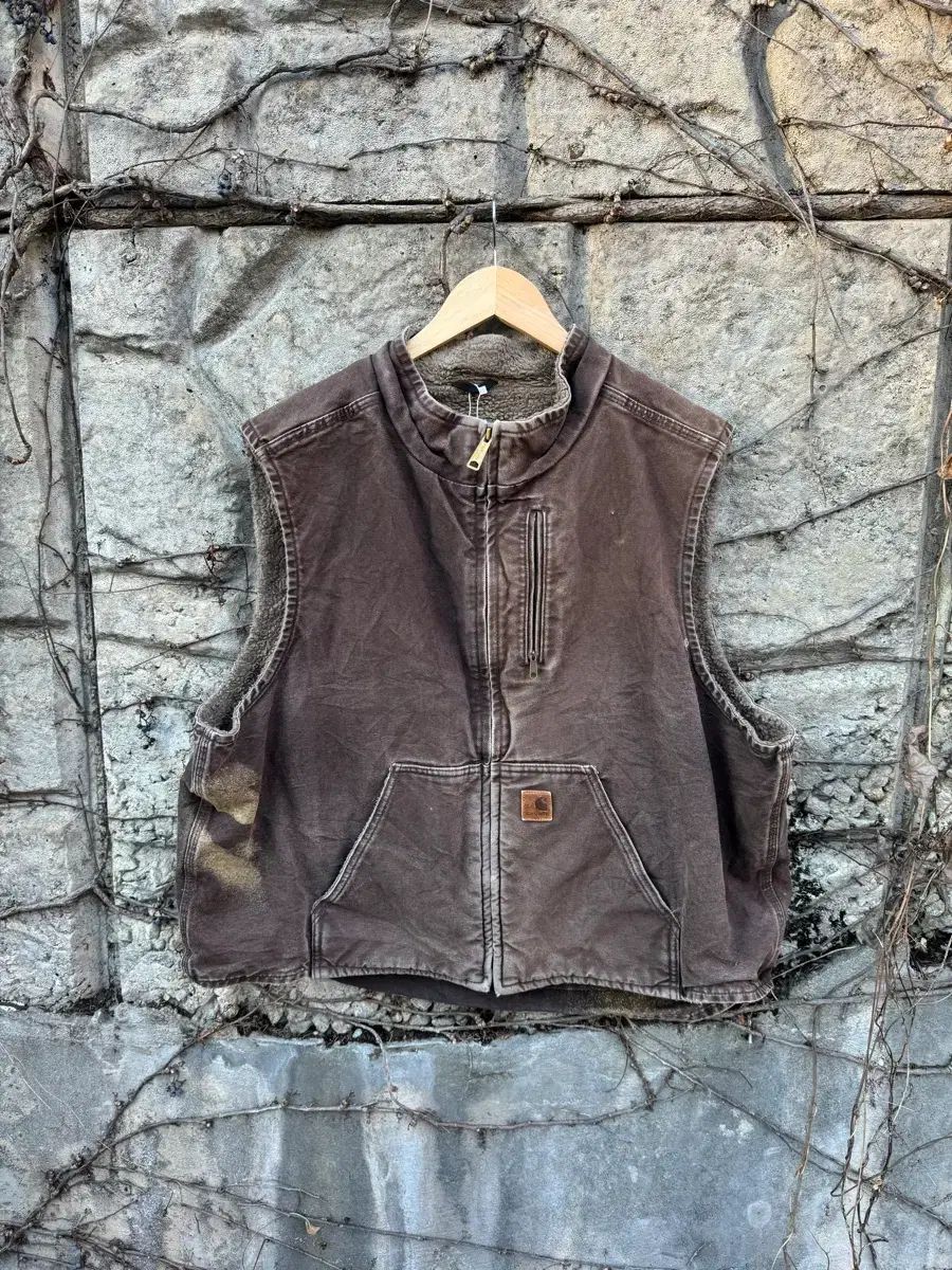 Carhartt カーハート ヴィンテージ v 33 dkb ファー 裏地 シェルパ ウォーク ベスト 2 XL
